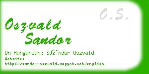 oszvald sandor business card